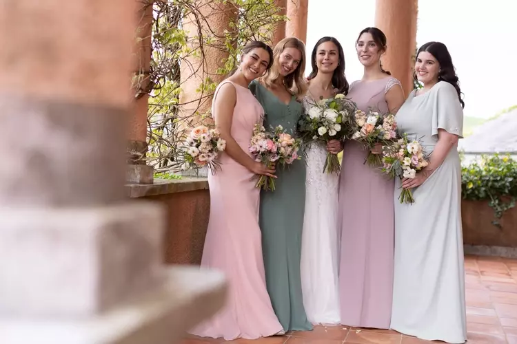 Mauve bridesmaid dresses best sale long sleeve